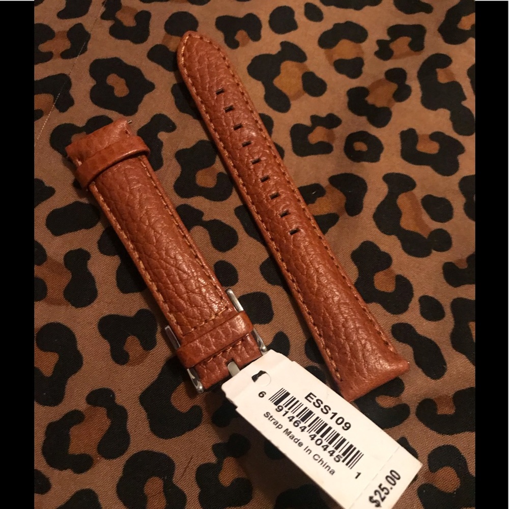 Leather watch strap